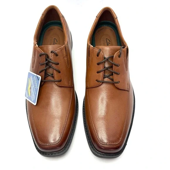 Clarks Men's Cosgrove Apron Dress ShoesOxfords Tan Leather Size 11.5M NWT/BOX